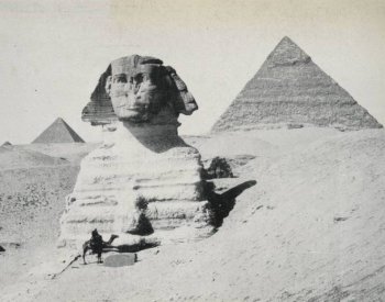 Image: Photo of the Sphinx and pyramids taken by David Gardiner in 1906. From the Travelers in the Middle East Archive.